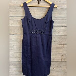 Laundry by Design Navy Mini Dress with Lace-Up Detail